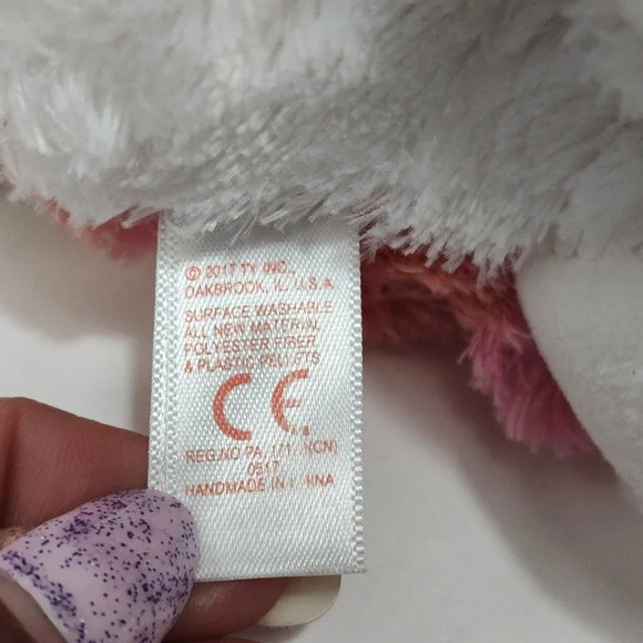 TySilk Isla Beanie Boo Bulldog Dog Plush Stuffed Animal Tie Dye 2017 9" FLAW - Picture 7 of 9